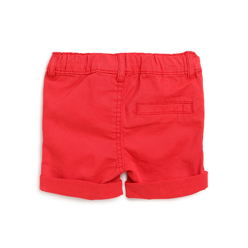 Boys Medium Red Solid Shorts image number 1